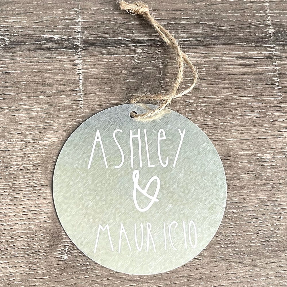 Personalized metal rustic Christmas ornament ✨